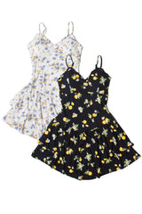 Drop Waist Patterned Mini Dress