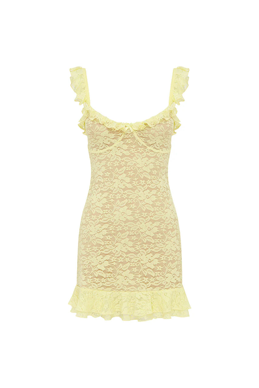 Ava Mini Dress - Lemon