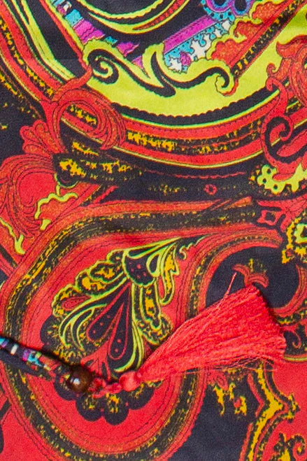 Patterned Scarf Halter Dress