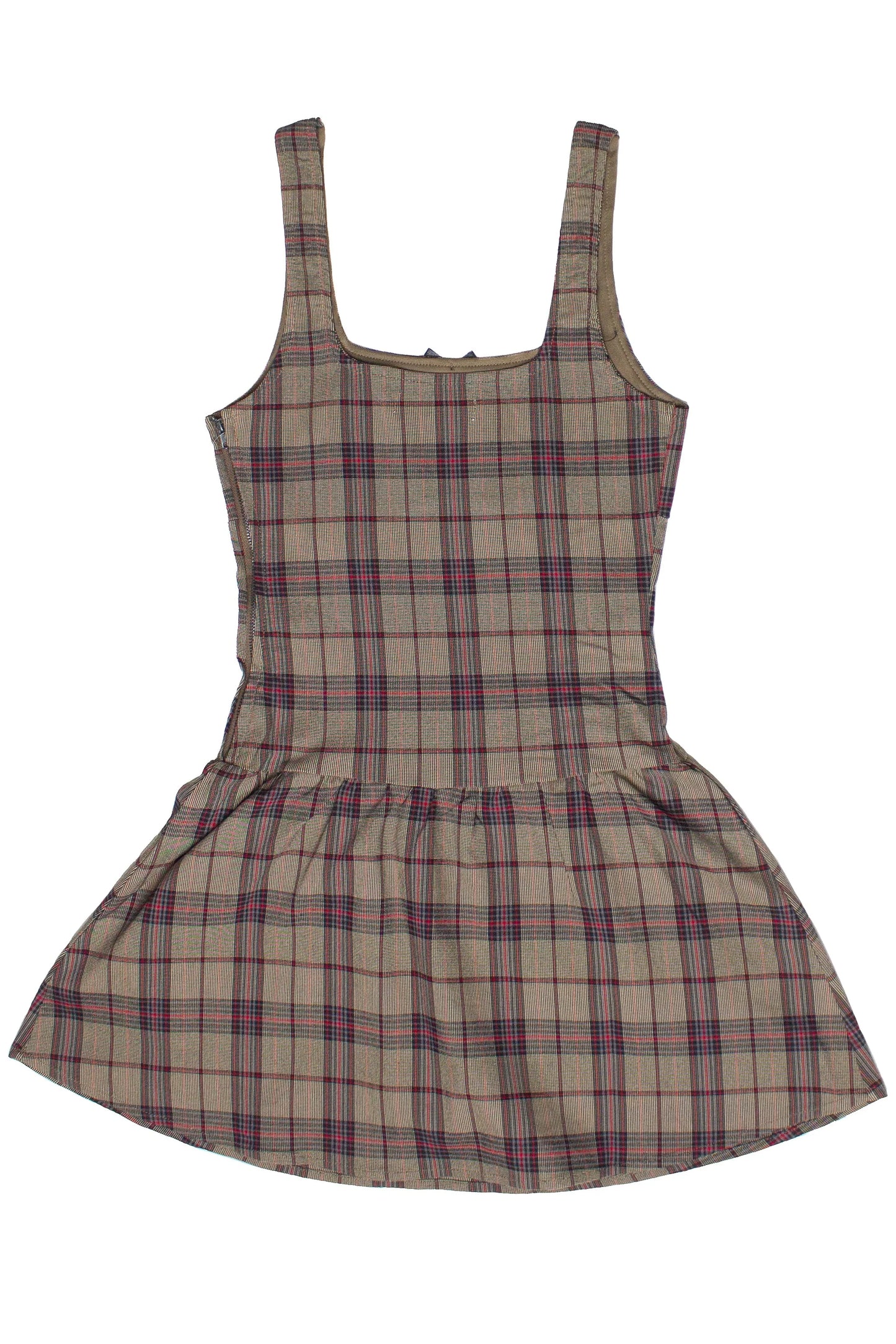 Drop Waist Plaid Mini Skort Dress