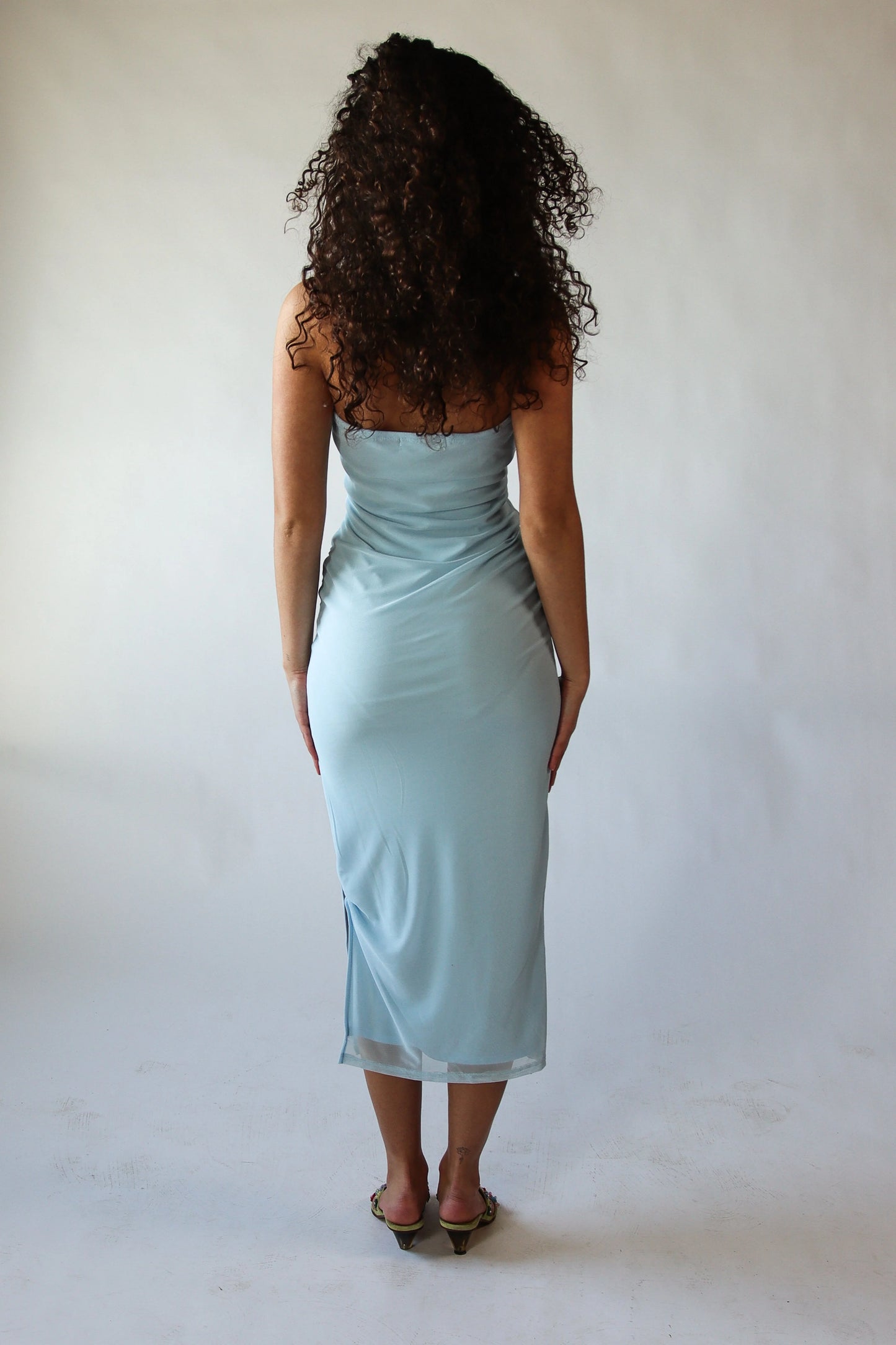 Sequin Beaded Halter Maxi Dress
