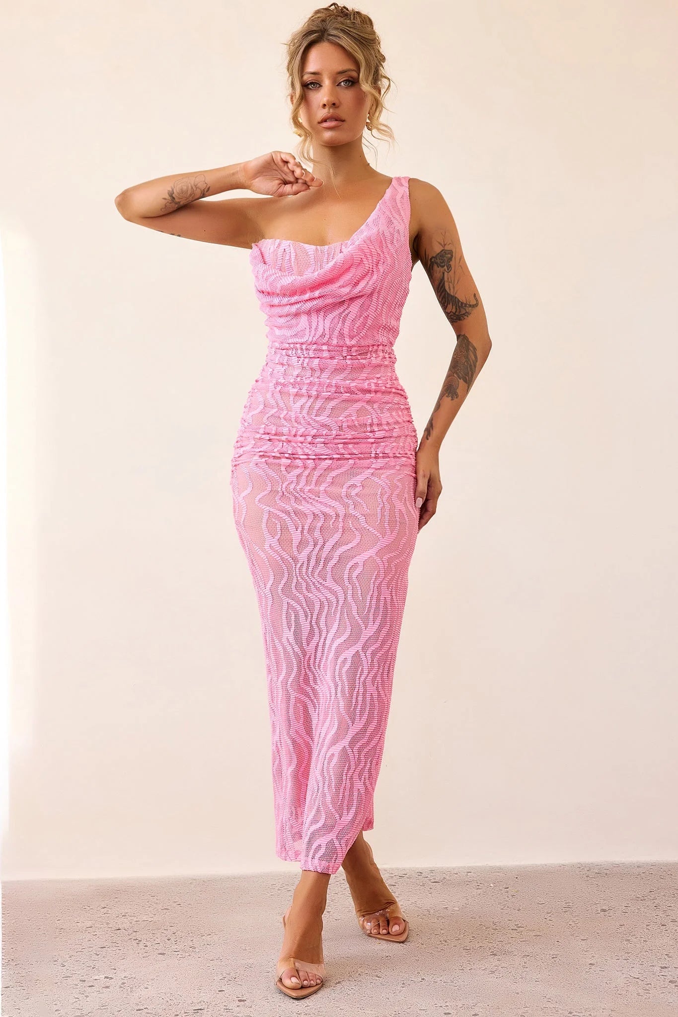 Spotlight Lace Maxi Dress - Pink
