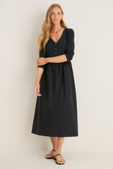 Black Mixed Media Lizzie Dress