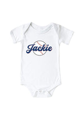 Personalized Ballpark Bros Graphic Bodysuit & Kids Tee | White