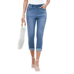 🔥90% OFF ONLY TODAY🔥Women's High-Waist Stretch Denim Capri Jeggings