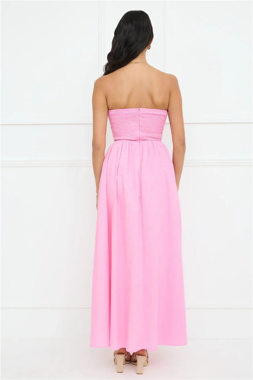 Luciana Strapless Maxi Dress Pink