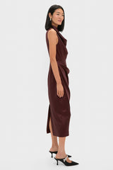 Chocolate Satin Sinclair Dress