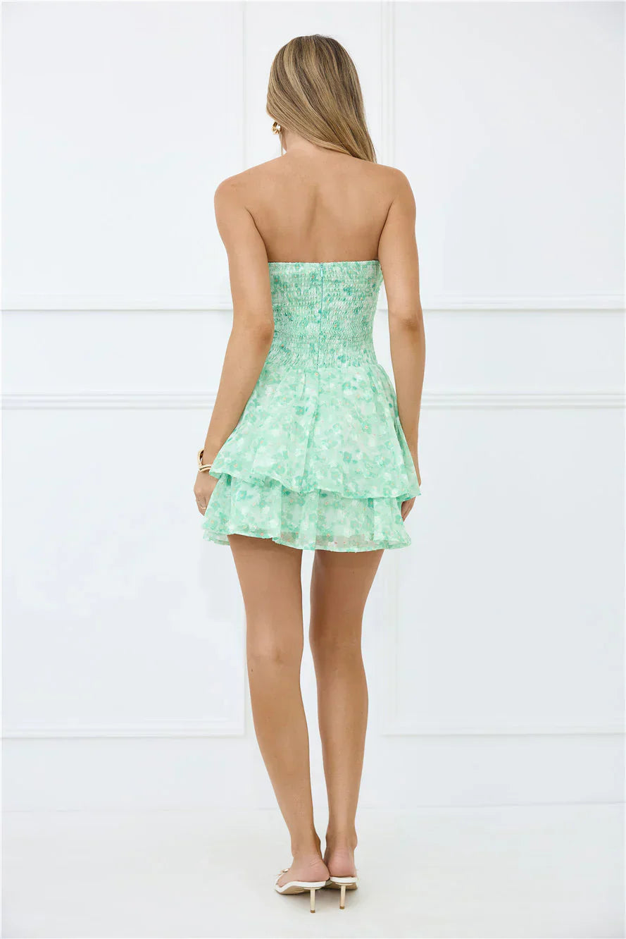 Empowered Vibe Strapless Mini Dress Green