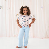 Toddler Crew Neck Tee in Blush Butterfly