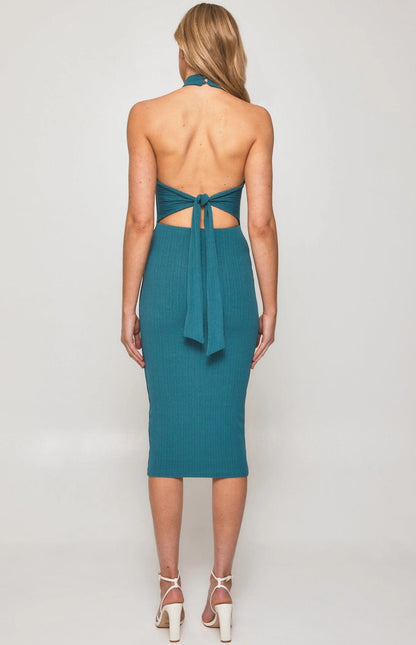 Aubree Halter Dress - Blue