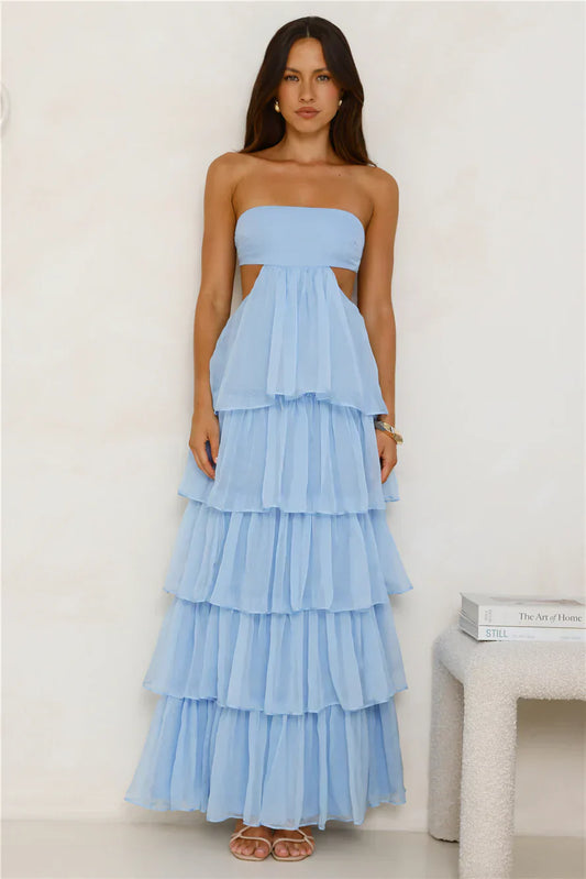 Luxe Mode Strapless Maxi Dress