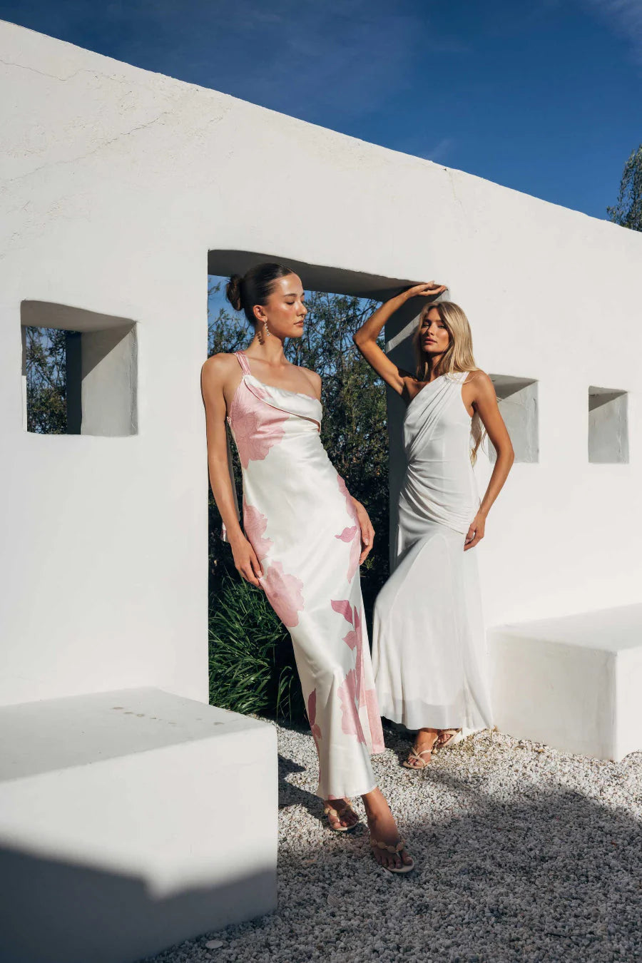 Ellasandra Mesh Draped Maxi Dress