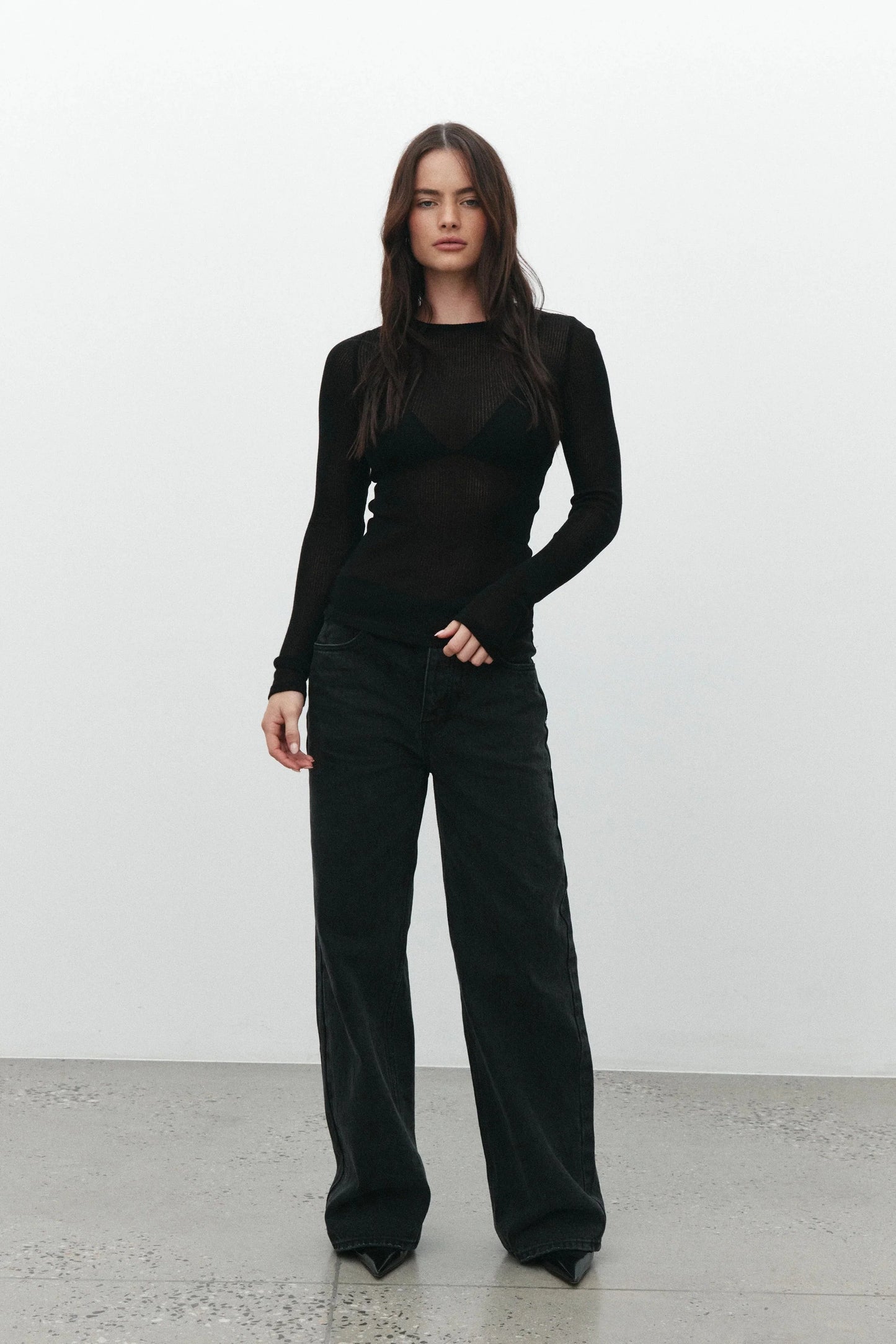 Myles Crew Neck Top - Black