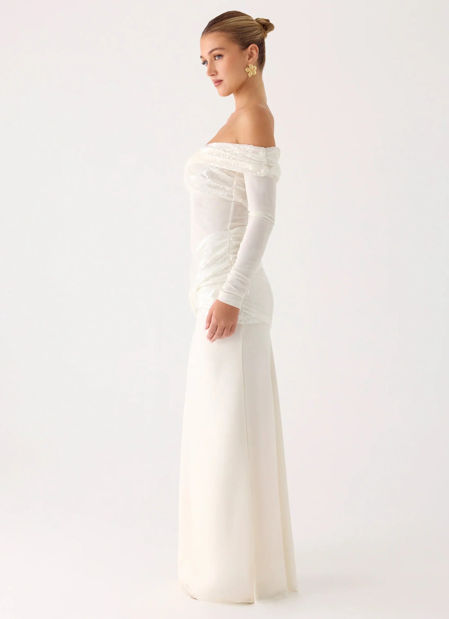 Over To You Sequin Maxi Dress - White
