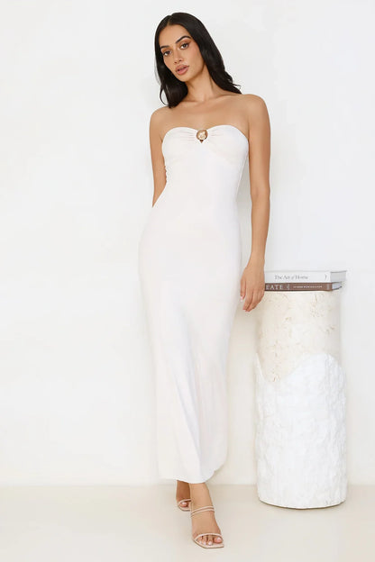 Simple Sunshine Strapless Maxi Dress