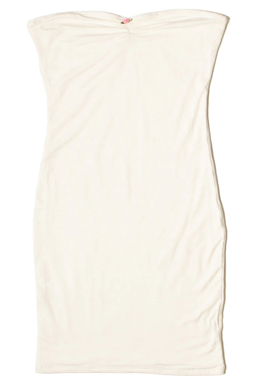 Rose Bud Strapless Bodycon Mini  Dress