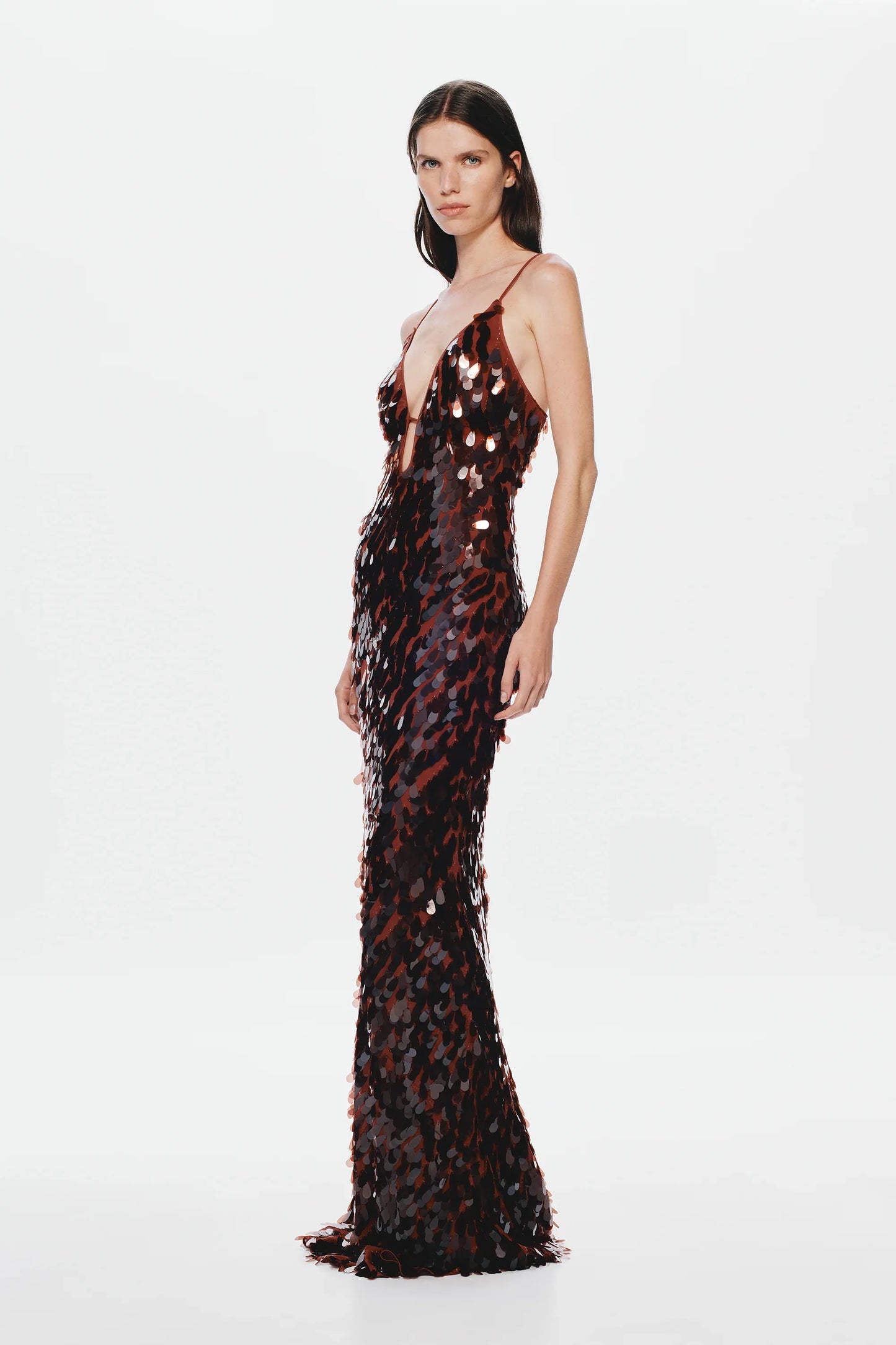 Misha Sapphire Sequin Maxi Dress - Fig