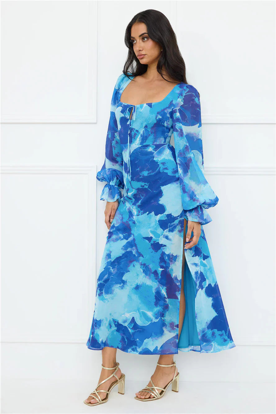 Petal Essence Maxi Dress Blue