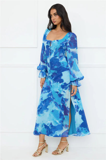 Petal Essence Maxi Dress Blue