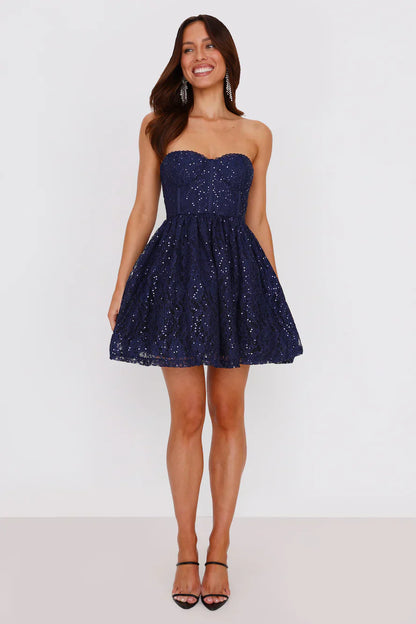 Soirée Star Strapless Sequin Mini Dress