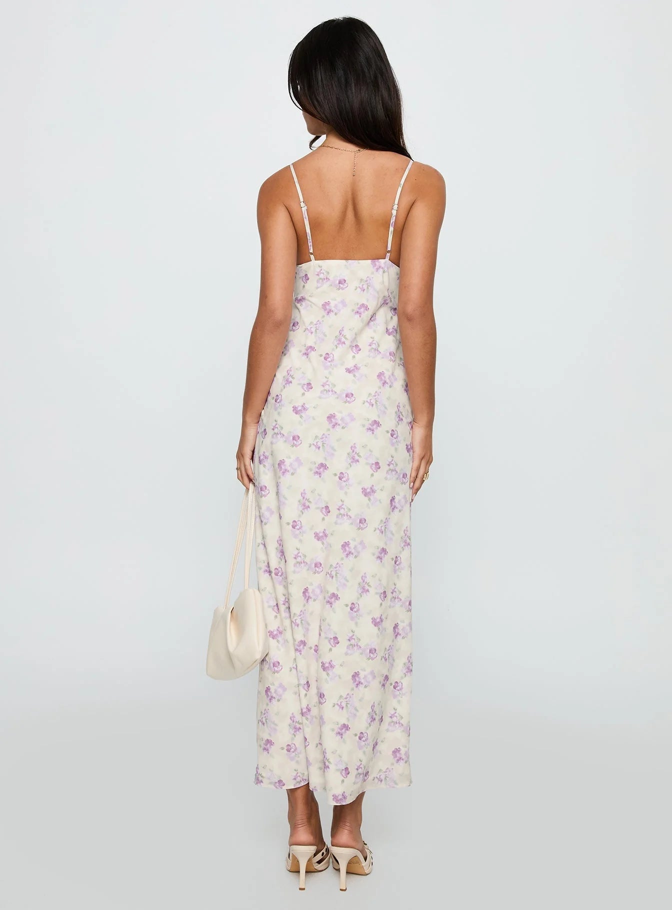 Jessamine Frill Maxi Dress White / Lilac