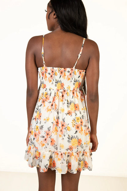 Cream Crochet Waistband Mini Dress