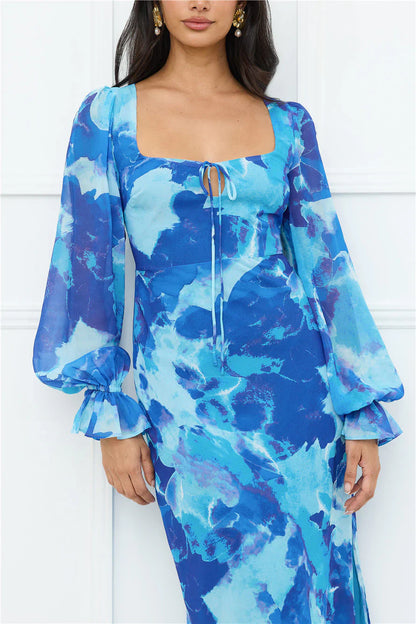 Petal Essence Maxi Dress Blue