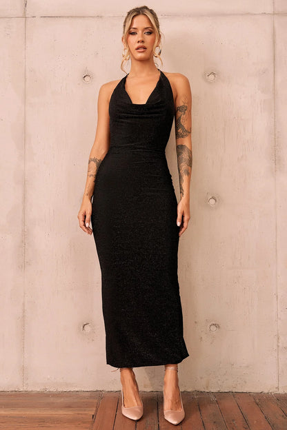 Amanda Midi Dress - Black