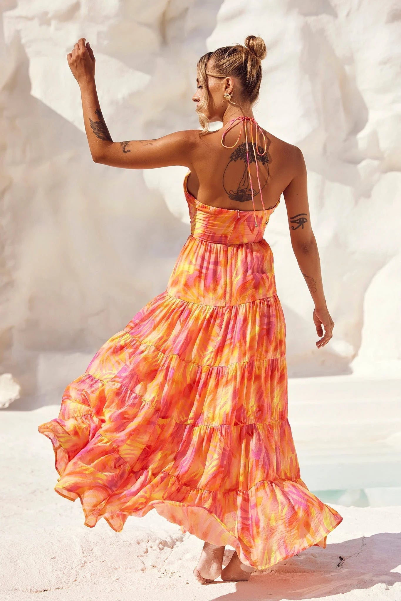Dreamy Sun Maxi Dress - Orange Multi