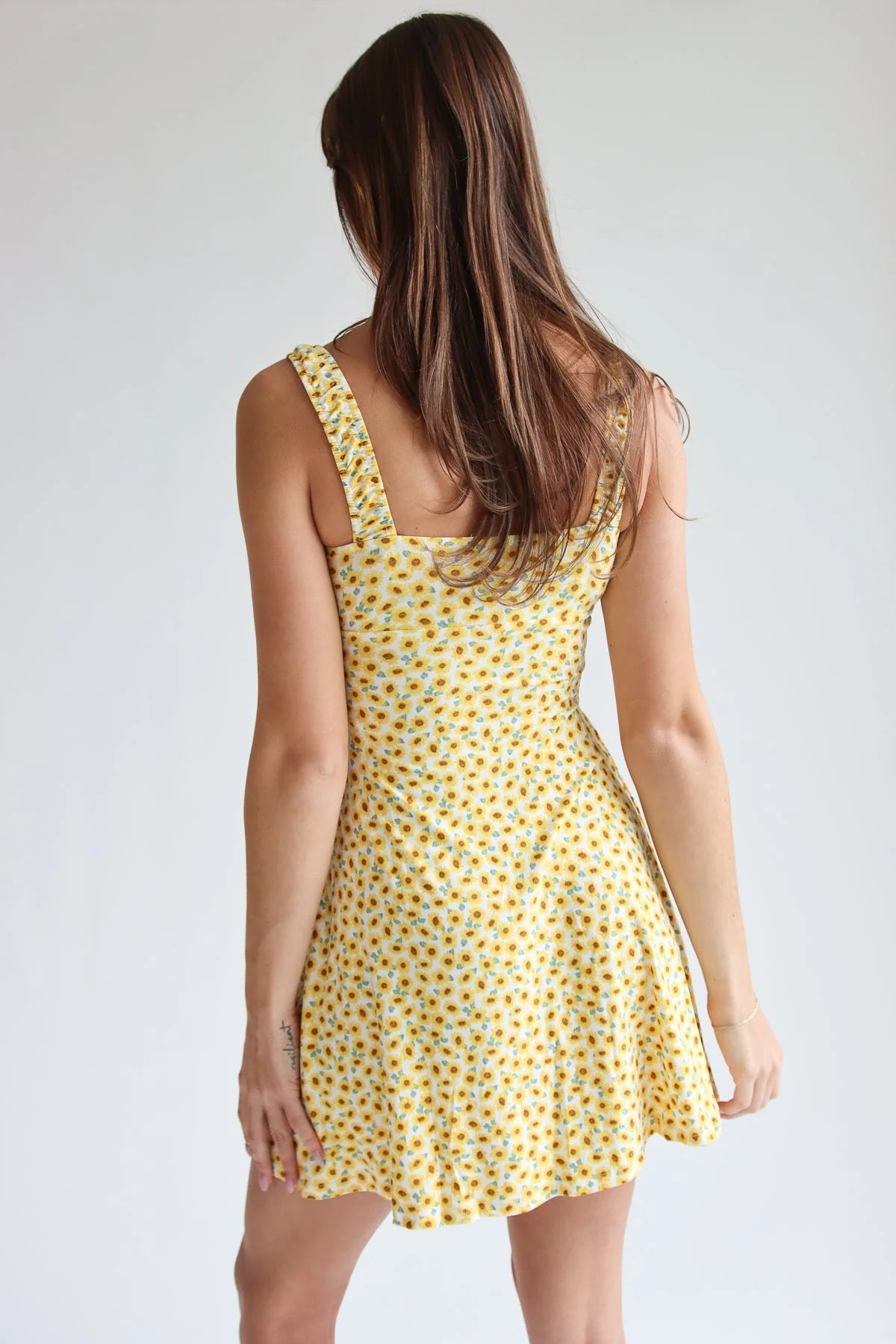 Yellow Sunflower Mini Dress