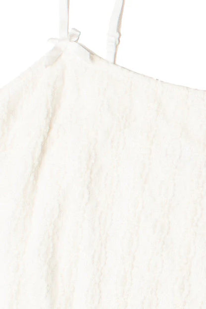 Bow Detail Lined Lace Mini Dress
