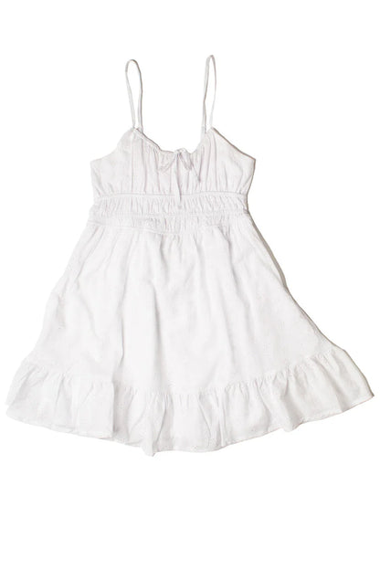 Floral Eyelet Milkmaid Mini Dress