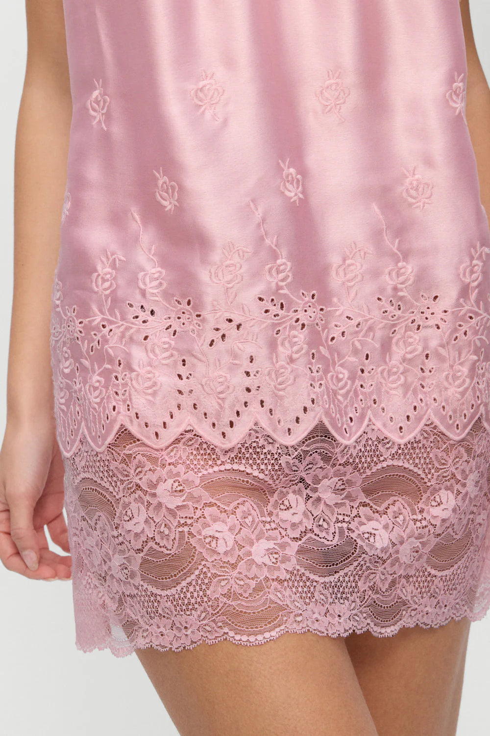 First Crush Satin Babydoll Dress - Pillow Talk Pink