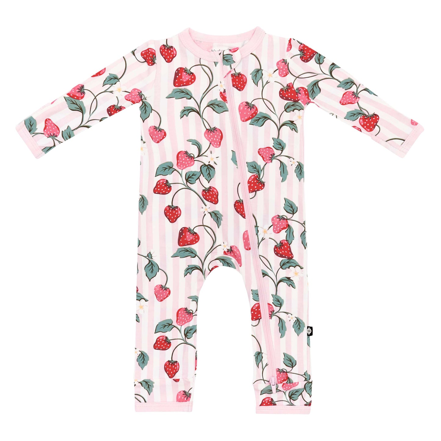 Zippered Romper in Strawberry Fields