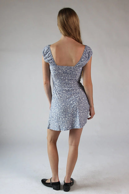 Floral Lace Trim Mini Dress