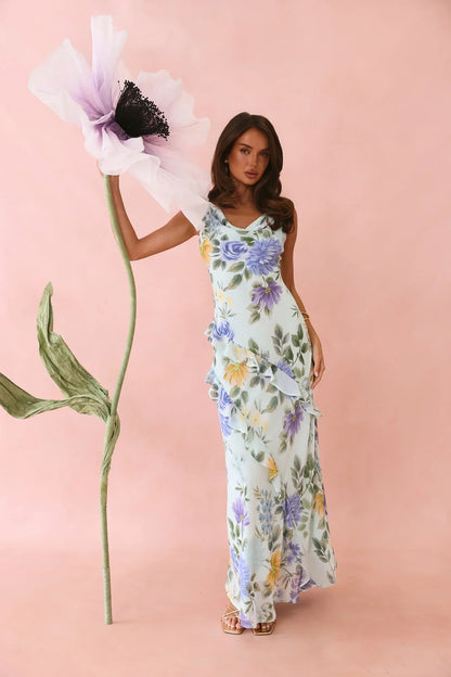 Petals Unfold Maxi Dress Print