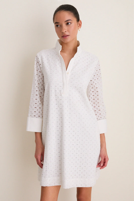 White Eyelet Megan Dress