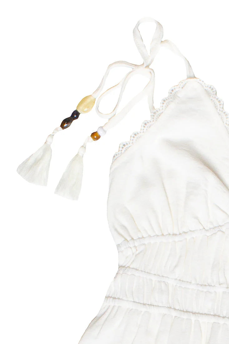 Beaded Tie Straps Maxi Dress