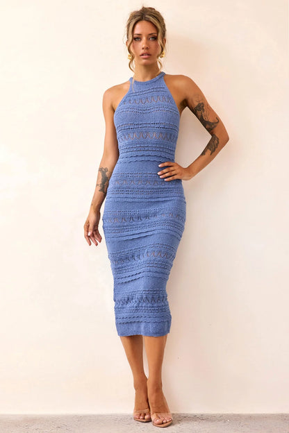 Kaila Knit Midi Dress - Midnight Blue