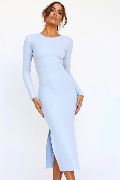 Blessed Midi Dress - Steel Blue