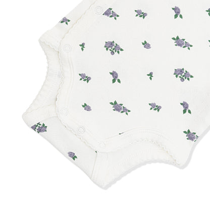 Pointelle Kimono Bodysuit in Spray Rose