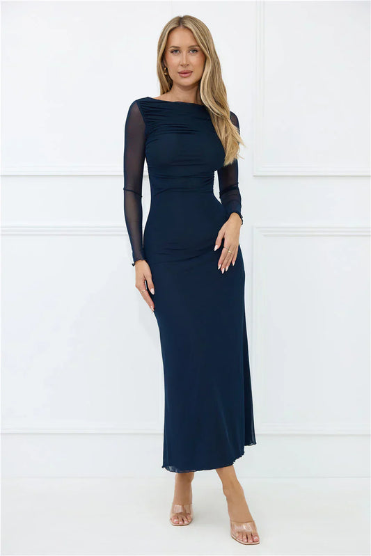 Thinking Pretty Long Sleeve Maxi Dress