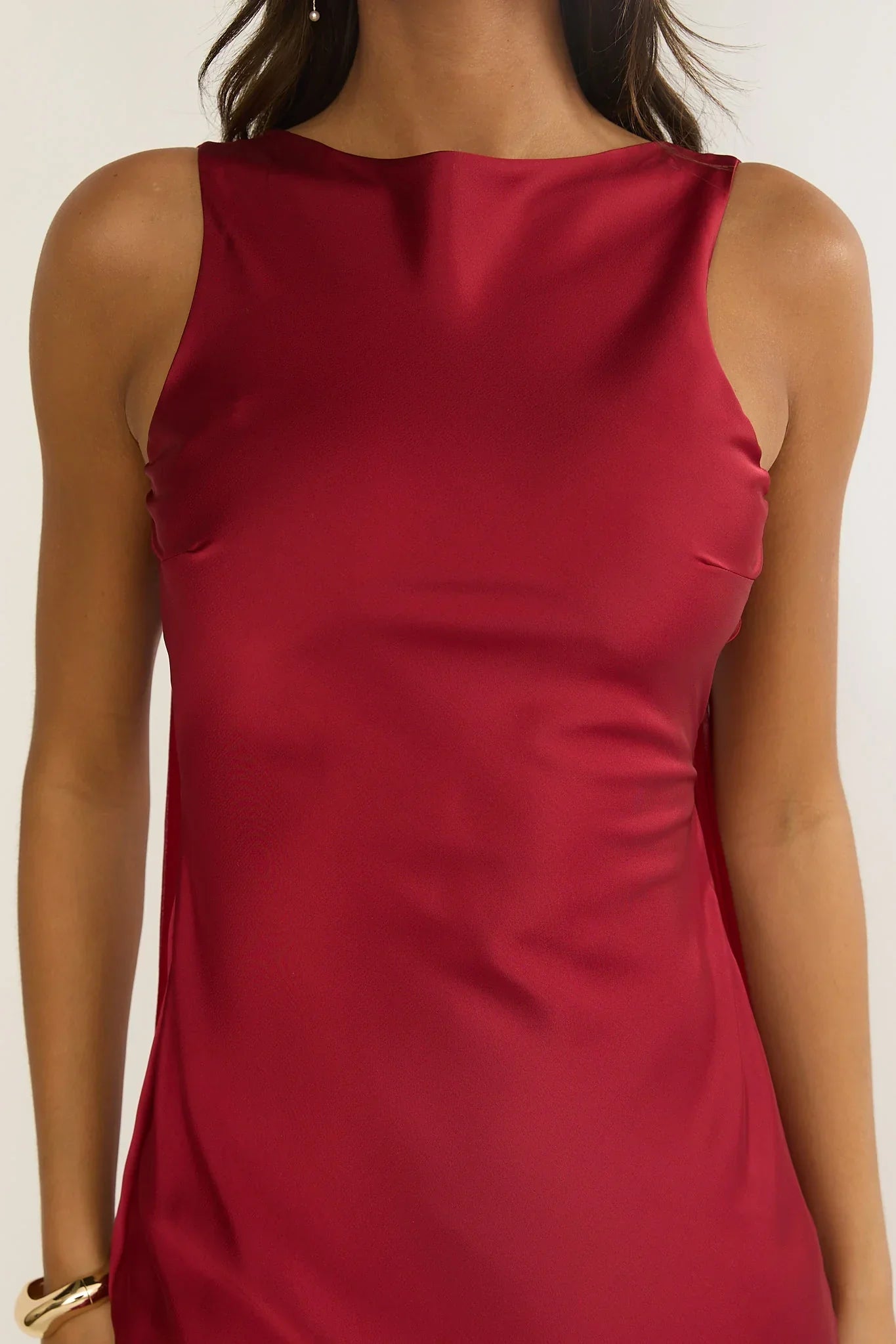 Veyla Shoulder Sash Maxi Dress Wine
