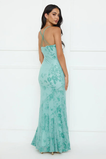 Nocturnal Luxe Maxi Dress Sage