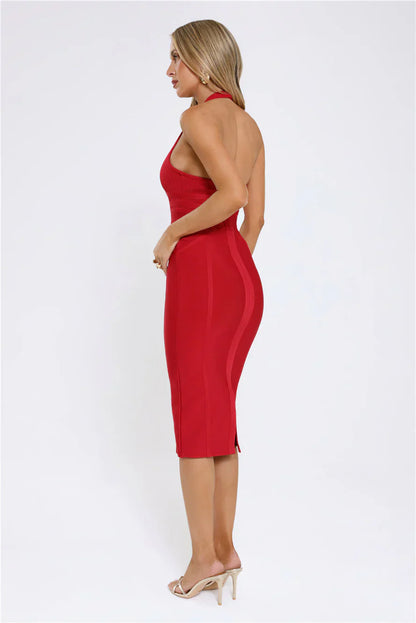 Not Your Girl Bandage Midi Dress Red