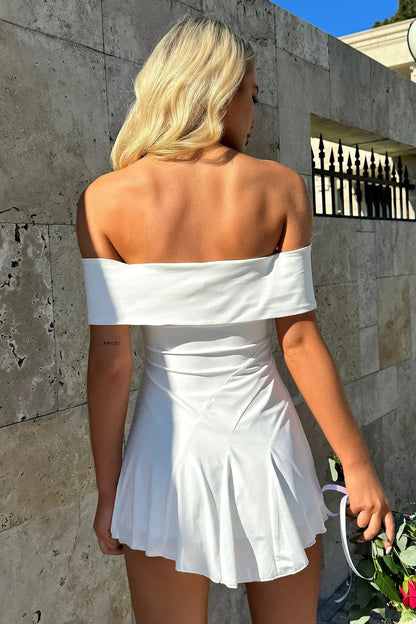 Kirsten Off Shoulder Mini Dress - White
