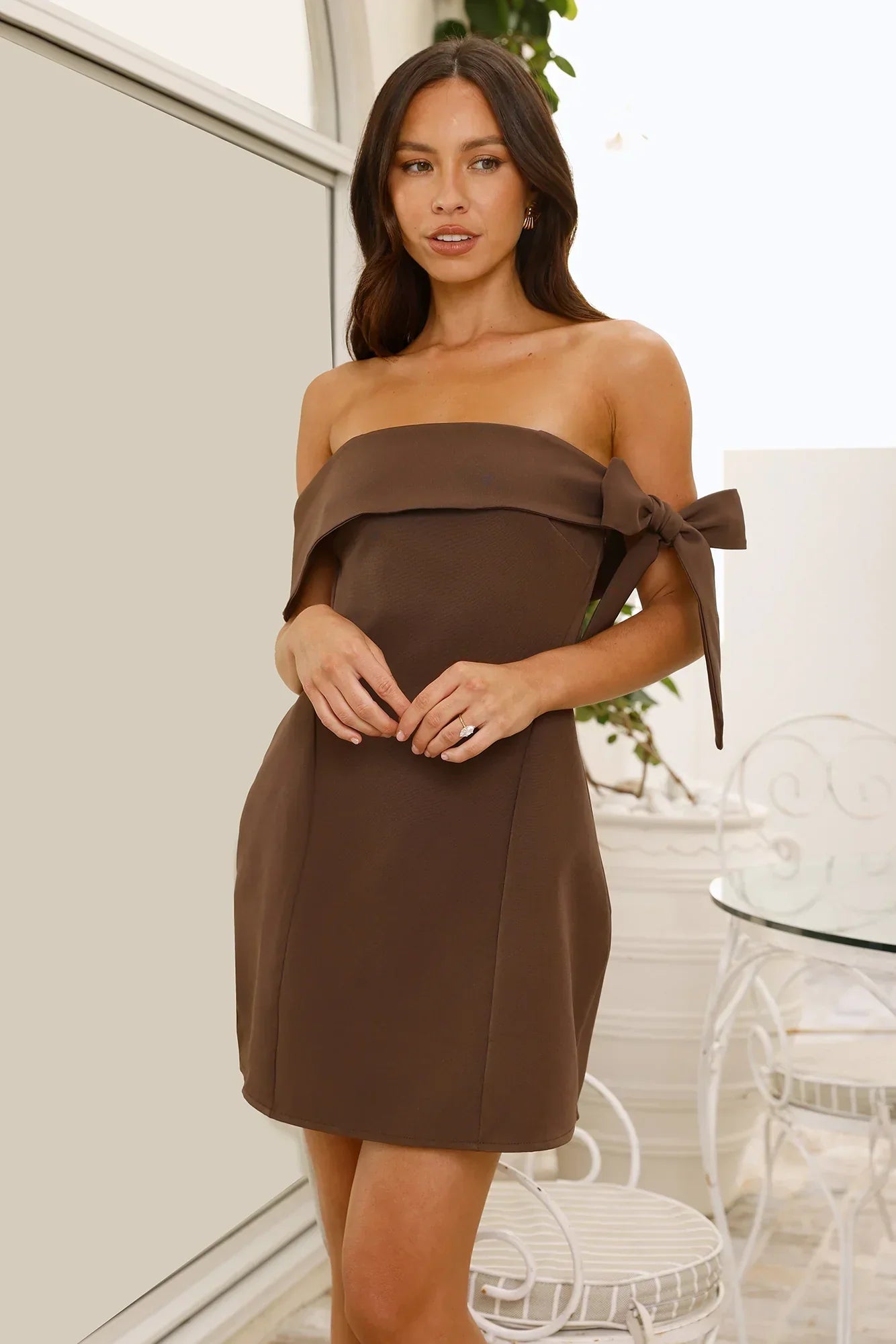 Seashell Dream Off Shoulder Mini Dress