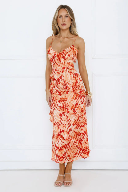 Lush Sophistication Maxi Dress Orange