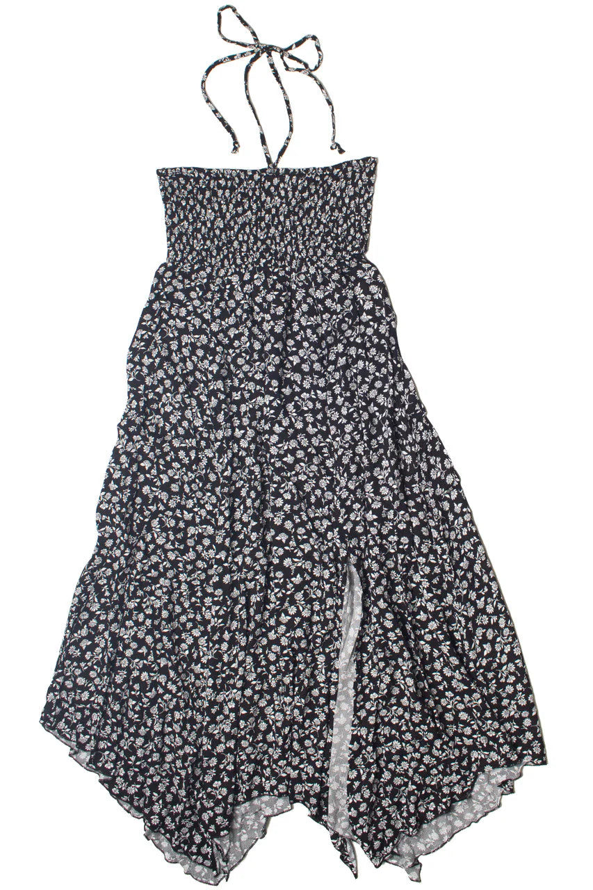 Floral Smocked Hanky Hem Dress