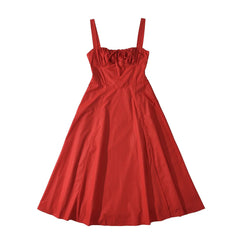 Yellow Ruched Neck Bow Short Party Dress